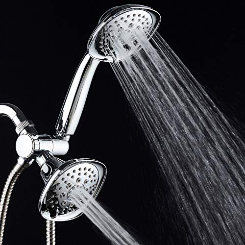 AquaDance Luxury Square 48-setting High-Pressure Dual Head/Handheld Shower Spa Combo. Extra-Long 72" Stainless Steel Hose, 3-way Flow Diverter, All-Chrome Finish. Best Quality from Top American Manufacturer! - Image 4