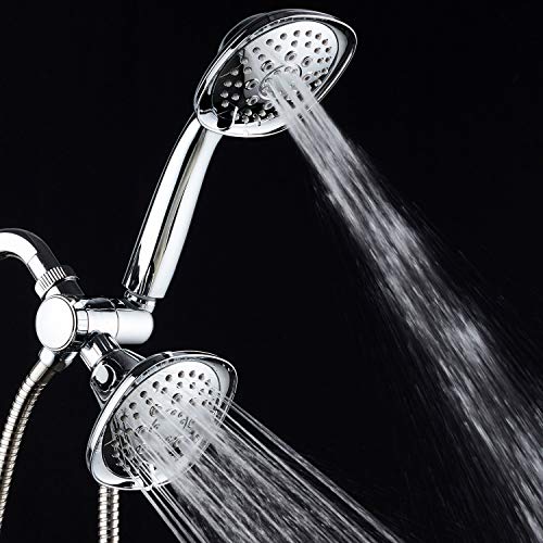 AquaDance Luxury Square 48-setting High-Pressure Dual Head/Handheld Shower Spa Combo. Extra-Long 72" Stainless Steel Hose, 3-way Flow Diverter, All-Chrome Finish. Best Quality from Top American Manufacturer! - Image 5