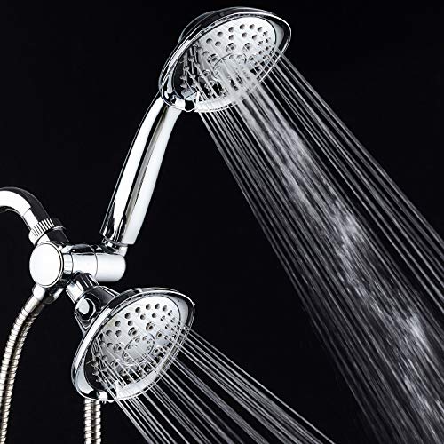 AquaDance Luxury Square 48-setting High-Pressure Dual Head/Handheld Shower Spa Combo. Extra-Long 72" Stainless Steel Hose, 3-way Flow Diverter, All-Chrome Finish. Best Quality from Top American Manufacturer! - Image 3