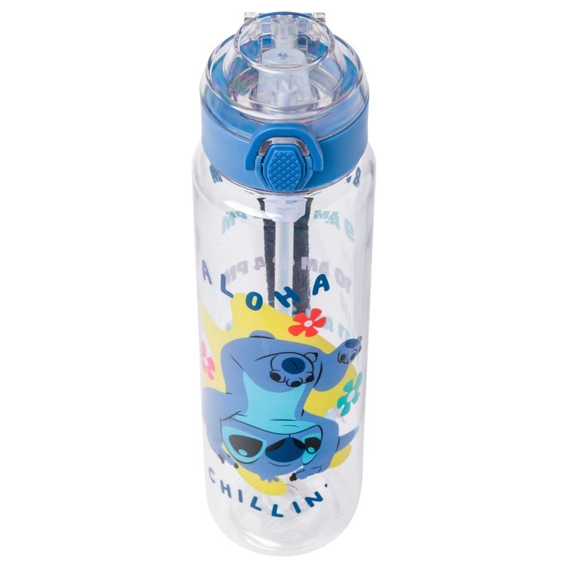 Silver Buffalo Disney Lilo and Stitch Aloha Chillin' Hydration Tracker Schedule Plastic Water Bottle with Locking Lid and Strap, 33 Ounces - Image 2