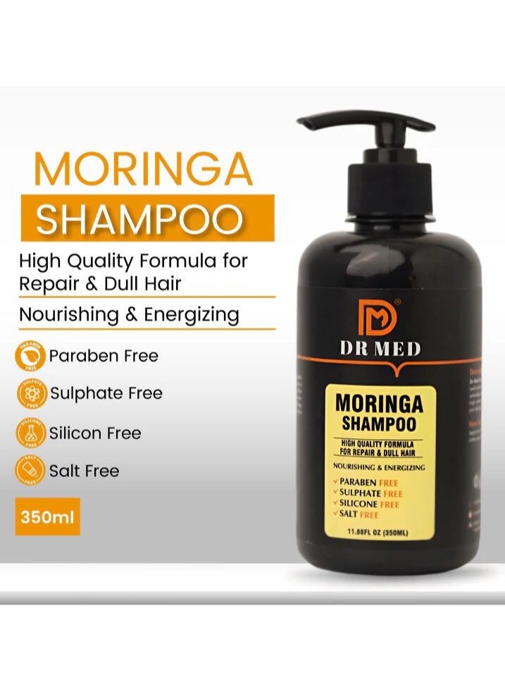 Dr.Med - DR MED Moringa shampoo Paraben-Free, Sulphate-Free, Silicone-Free, Salt-Free 350ML. - Image 1