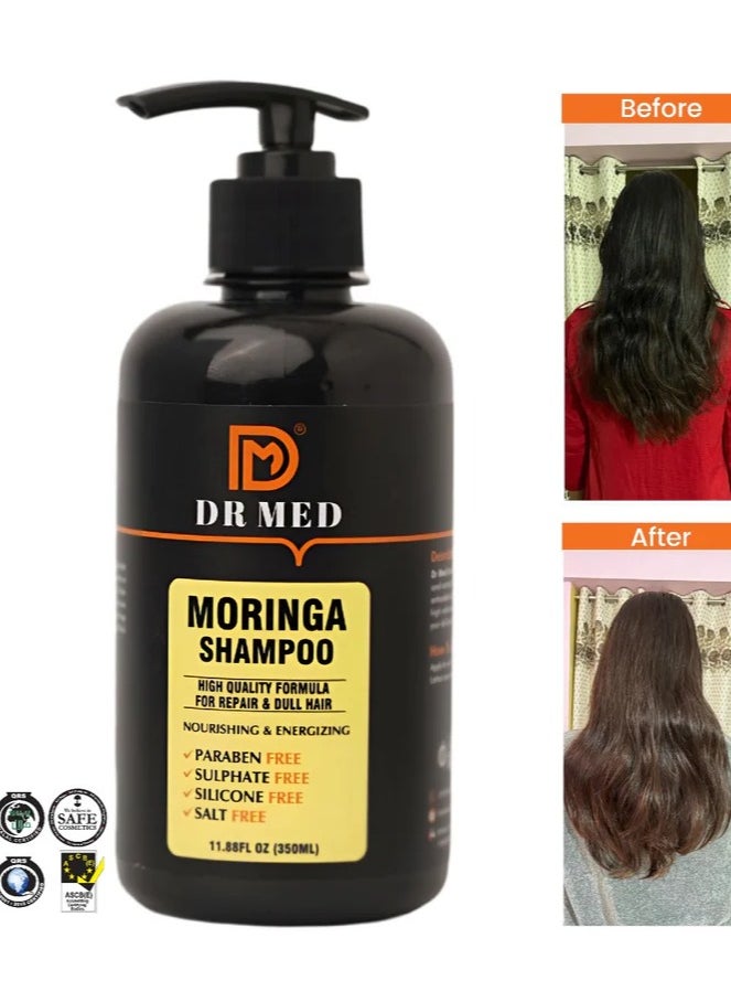 Dr.Med - DR MED Moringa shampoo Paraben-Free, Sulphate-Free, Silicone-Free, Salt-Free 350ML. - Image 1