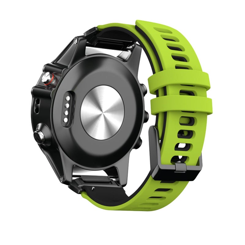 erorex For Garmin Quickfit 22Mm Two-Layer Silicone Watch Band(Green Black) - Image 1