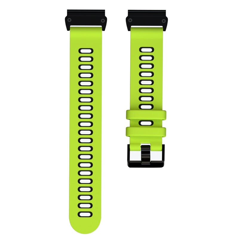 erorex For Garmin Quickfit 22Mm Two-Layer Silicone Watch Band(Green Black) - Image 2