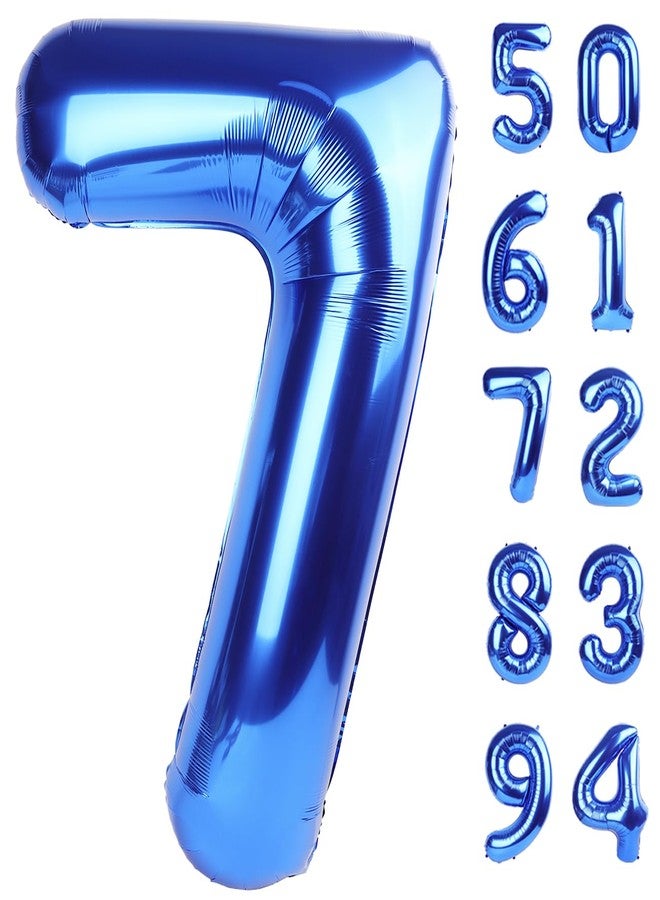 IWERP Navy Blue 7 Balloon, Number Balloon 40 Inch, Blue Party Decorations, 7th Balloon Number, Blue Seven Birthday Decorations, Number 7 Balloon - Image 1