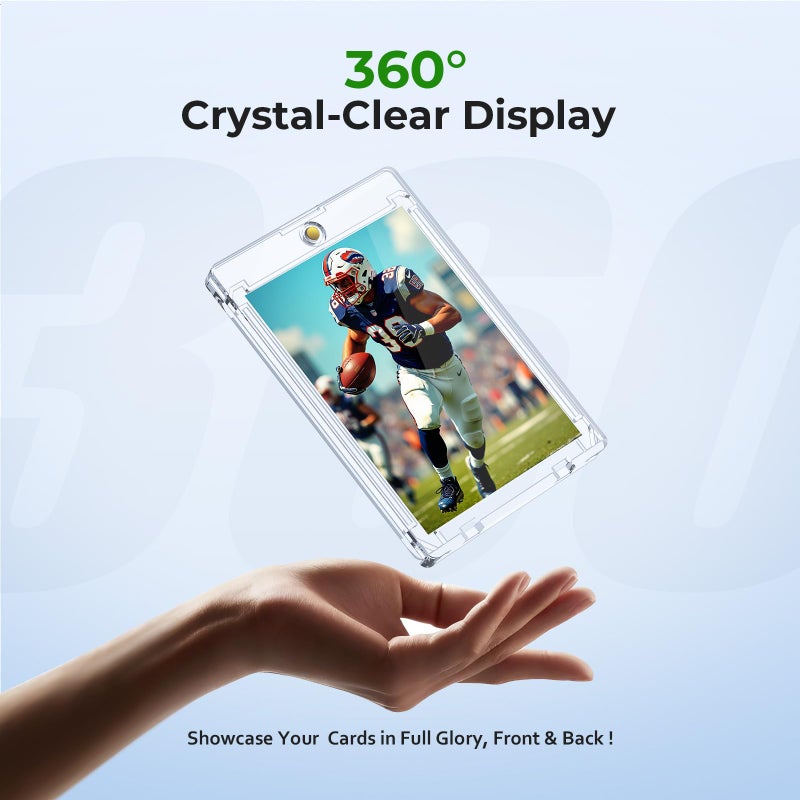 Skyhill 200ct Magnetic Card Holders, 35pt Acrylic One Touch Card Holder with Extra 200 Protective Sleeves, U-V Protection& Waterproof Hard Plastic Card Protectors for Trading Cards, Sports, Game Cards - Image 2