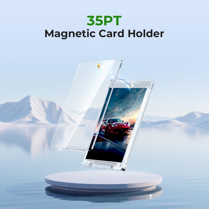 Skyhill 200ct Magnetic Card Holders, 35pt Acrylic One Touch Card Holder with Extra 200 Protective Sleeves, U-V Protection& Waterproof Hard Plastic Card Protectors for Trading Cards, Sports, Game Cards - Image 3