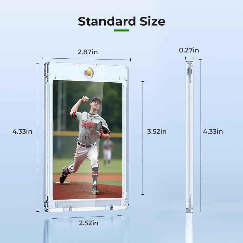 Skyhill 200ct Magnetic Card Holders, 35pt Acrylic One Touch Card Holder with Extra 200 Protective Sleeves, U-V Protection& Waterproof Hard Plastic Card Protectors for Trading Cards, Sports, Game Cards - Image 4