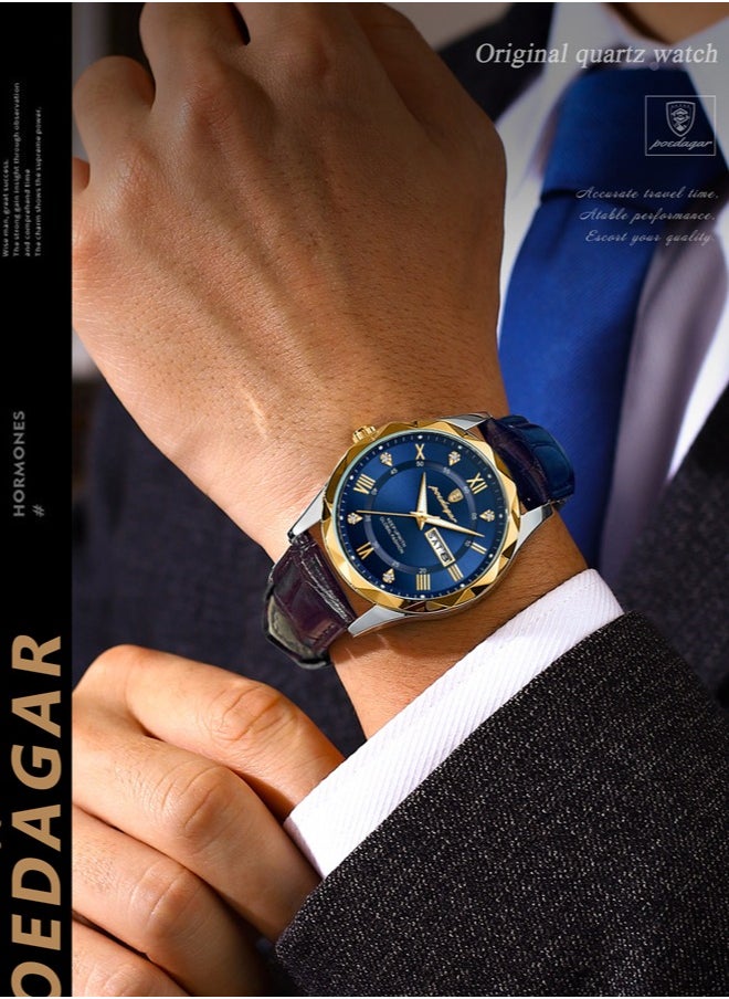 POEDAGAR - Watches for Men Quartz Water Resistant Analog Watch - Image 1