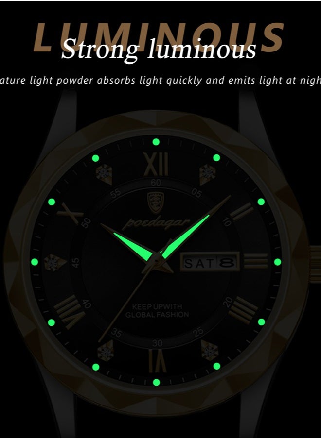 POEDAGAR - Watches for Men Quartz Water Resistant Analog Watch - Image 1