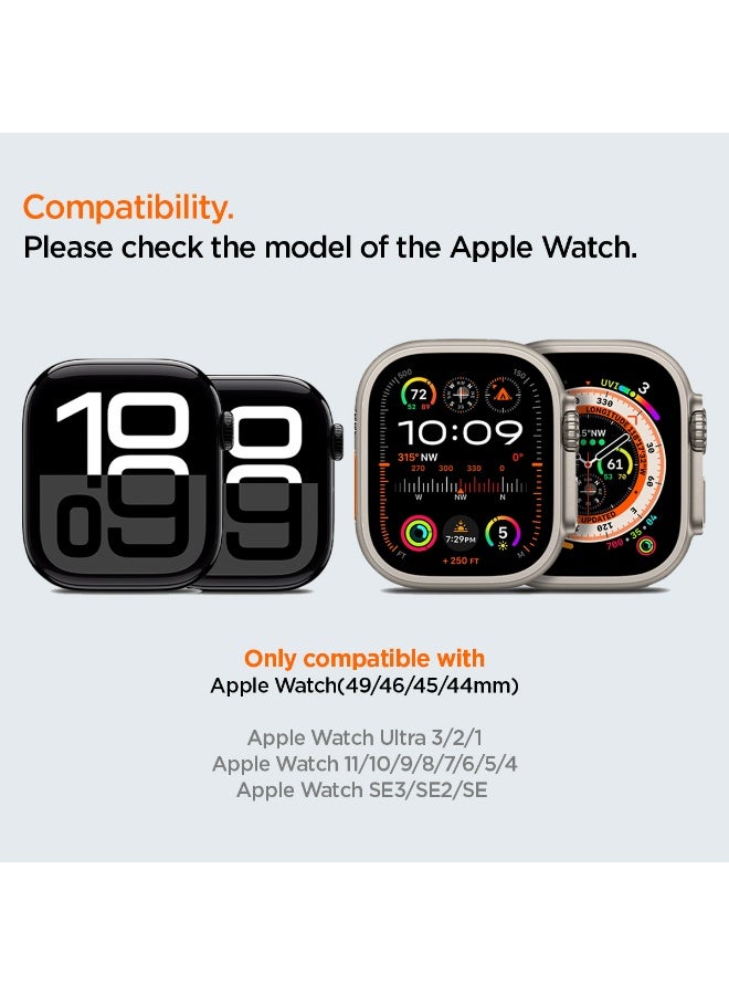 Spigen WBS2 Apple Watch Band for Apple Watch Ultra 3/2/1 49mm, Series 11/10 46mm, 9/8/7 45mm, SE3/SE2/SE/6/5/4 44mm, 3/2/1 42mm Durable Silicone Sport Strap - Black - Image 3