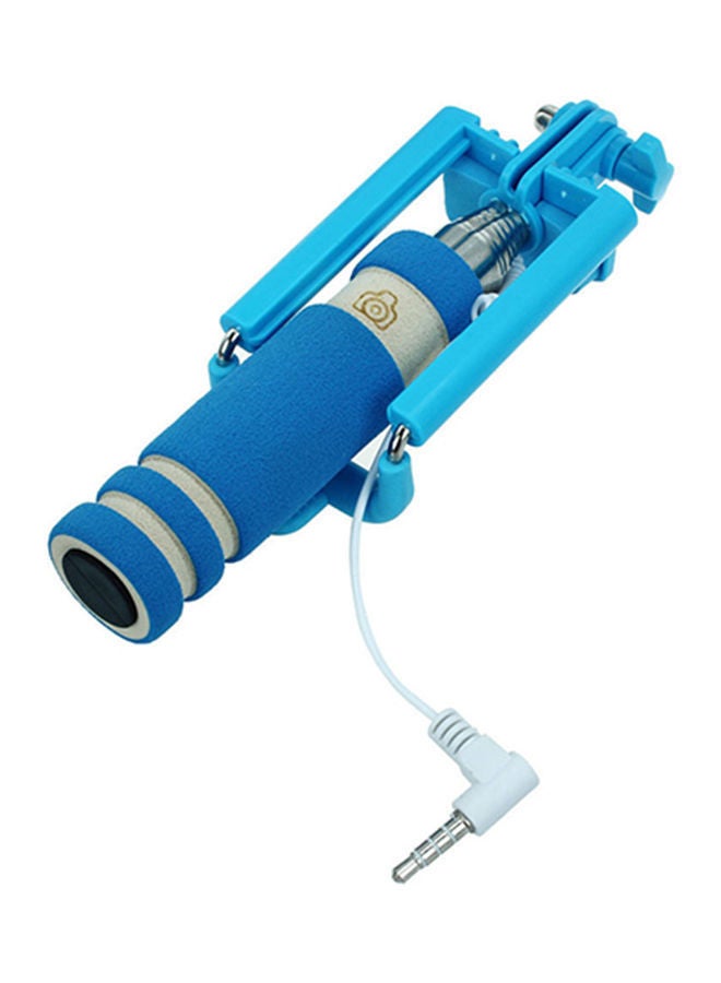 NIBEMINENT Mini Extendable Handheld Selfie Wired Stick Monopod Blue  - Image 2