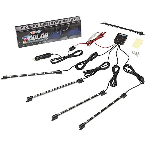 LEDGlow 4pc Multi-Color LED Interior Footwell Underdash Neon Light Kit for Cars & Trucks - 7 Solid Colors - 7 Patterns - Music Mode - Auto Illumination - Universal - Includes Cigarette Power Adapter - Image 5