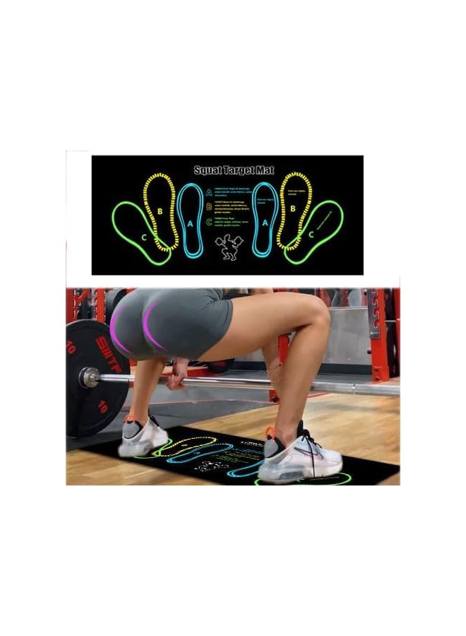 S-TOP Squat Mat, Squat Step Positions Knee Matmsquat mat with foot position mat for exercise equipment, 31.5 x 14in squat Leg muscle aiming, Kettlebell weightlifting squat mat, Training gluteal muscle pad - Image 4