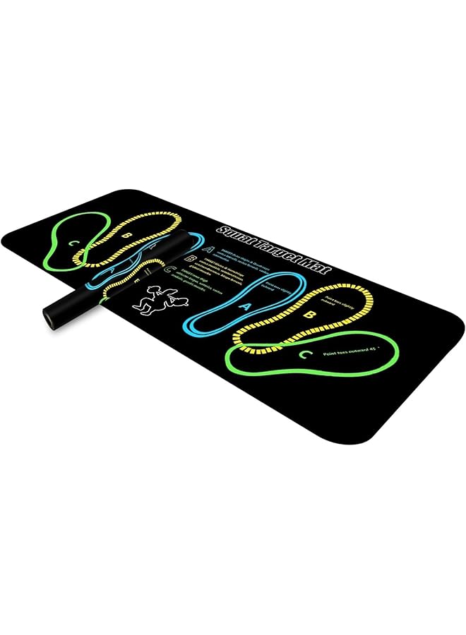 S-TOP Squat Mat, Squat Step Positions Knee Matmsquat mat with foot position mat for exercise equipment, 31.5 x 14in squat Leg muscle aiming, Kettlebell weightlifting squat mat, Training gluteal muscle pad - Image 1