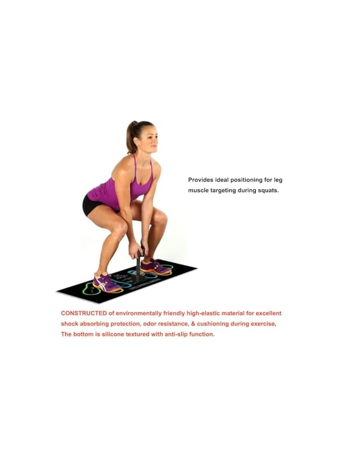 S-TOP Squat Mat, Squat Step Positions Knee Matmsquat mat with foot position mat for exercise equipment, 31.5 x 14in squat Leg muscle aiming, Kettlebell weightlifting squat mat, Training gluteal muscle pad - Image 2