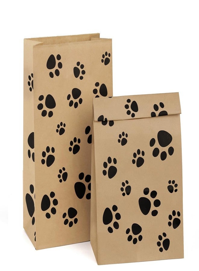 BagDream Paper Lunch Bags 6LB 100Pcs Kraft Paper Bags Bulk, Paper Snack Bags, Dog's Paw Print Brown Kraft Lunch Bags Puppy Footprints 6x3.54x11 Inches - Image 1