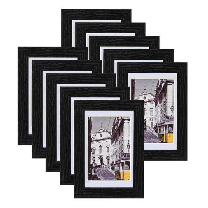 4X6 PICTURE FRAMES SET OF 10 PICTURE FRAME COLLAGE WALL DECOR DISPLAY 35X5 PHOTO WITH MAT OR 4X6 WITHOUT MAT HOME DECOR GALLERY FRAME FOR TABLE TOP OR WALL MOUNTING BLACK