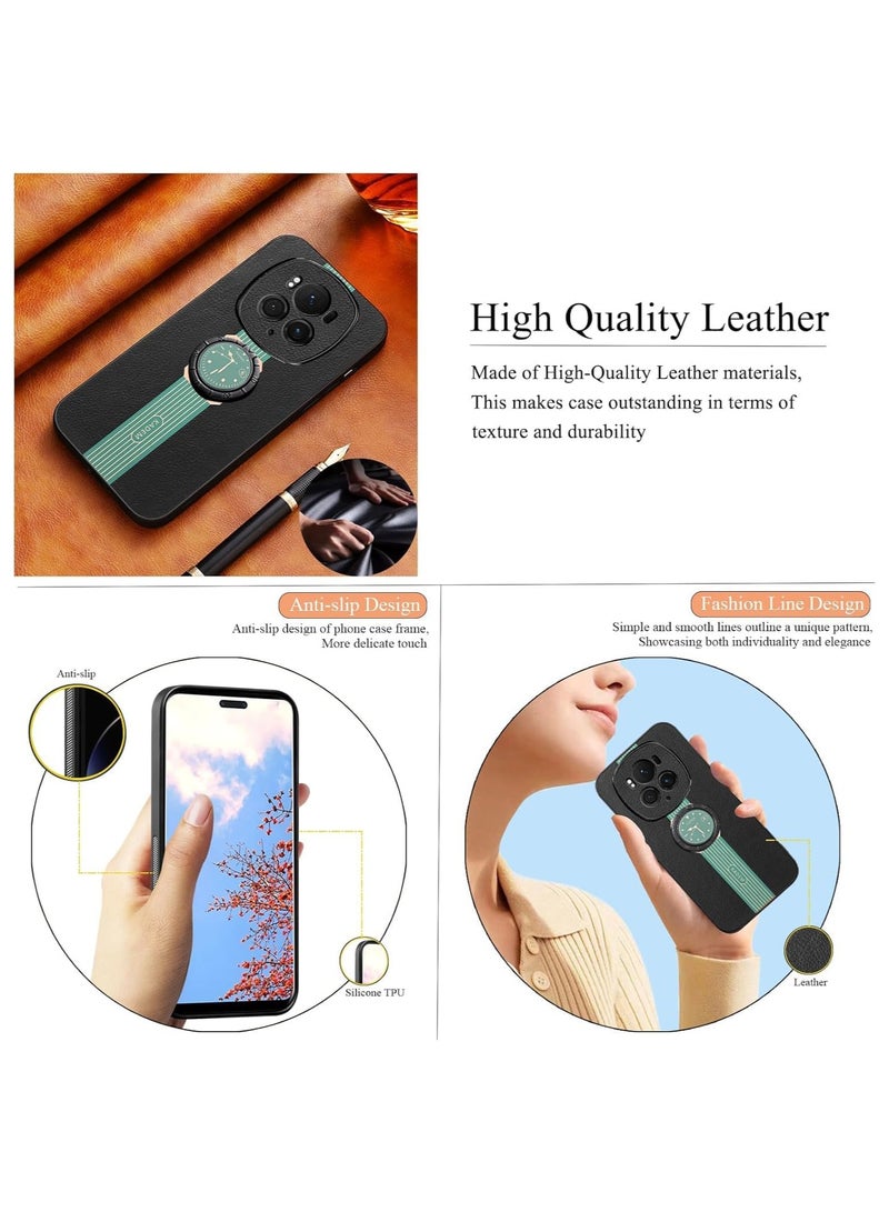 General Magnetic Case for Honor Magic 6 Pro,with Ring Holder Black, Phone Case Shockproof with Kickstand Slim Cover Anti-Slip Silicone TPU Sof Edge  - Image 2