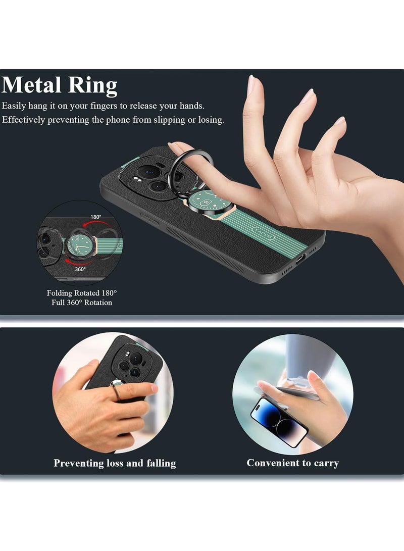General Magnetic Case for Honor Magic 6 Pro,with Ring Holder Black, Phone Case Shockproof with Kickstand Slim Cover Anti-Slip Silicone TPU Sof Edge  - Image 5