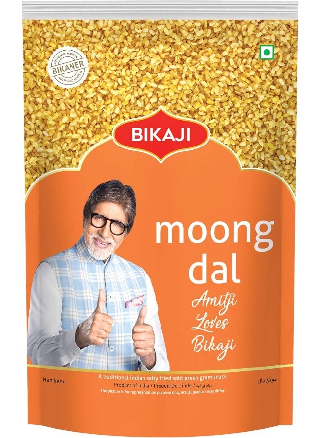 Bikaji Bikaji Moong Dal 400g Pouch | Crispy & Crunchy Traditional Namkeen | Mildly Spiced & Flavorful | Made with All Natural Ingredients | Product of India  - Image 1