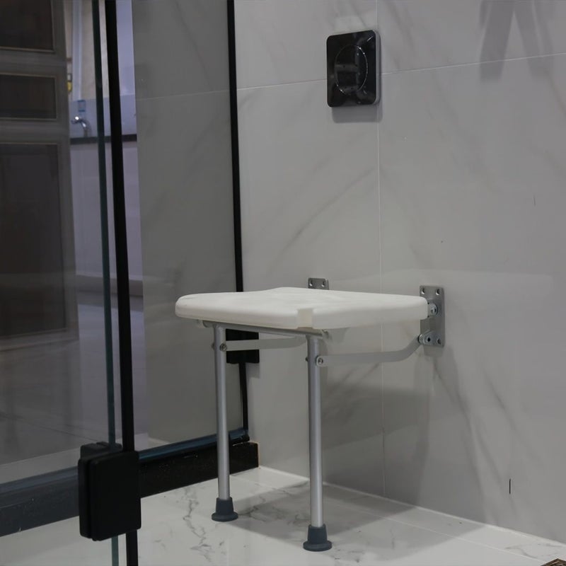 Folding Wall Mounted Bench For Bathroom Aluminum Alloy - Image 2