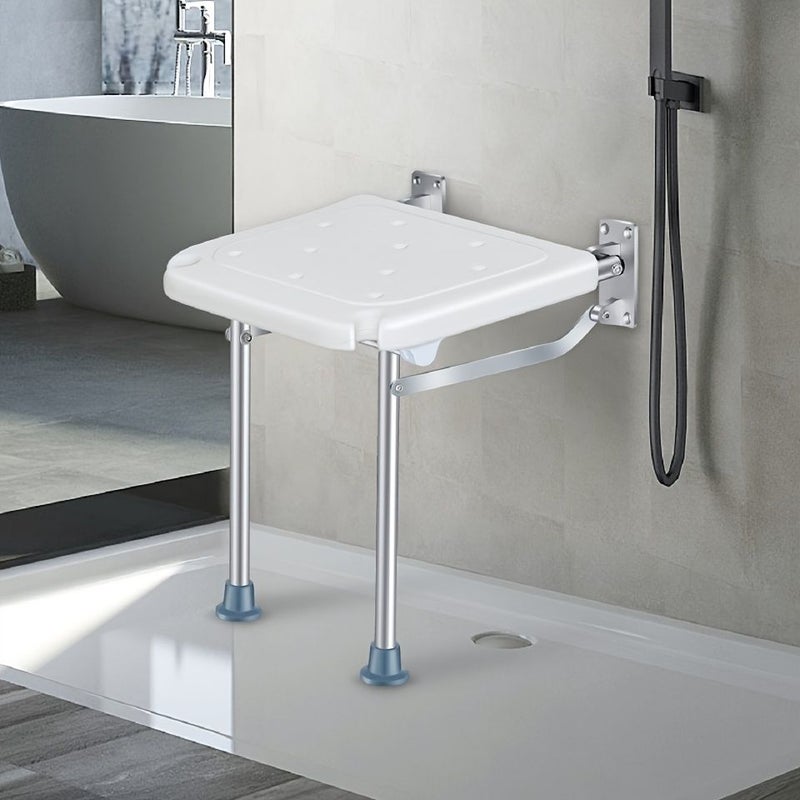 Folding Wall Mounted Bench For Bathroom Aluminum Alloy - Image 1