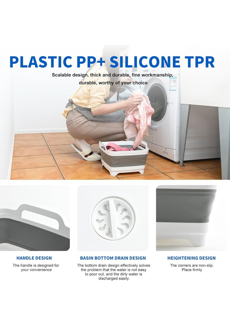 عام دلو قابل للطي، دلو غسيل، حوض غسيل قابل للطي، حوض غسيل قابل للطي، حوض أطباق قابل للطي، حوض قابل للطي، حوض متعدد الاستخدامات قابل للطي موفر للمساحة، حوض تخييم قابل للطي، حوض مطبخ قابل للطي، حوض مطبخ ق - Image 3