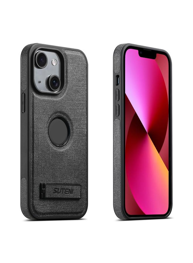 Suteni Case For iPhone 13 G2 Holder Denim Leather Back MagSafe Phone Case - Image 1