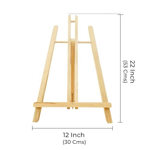 Eduway 24 Inch Wooden Easel Tripod Stand for Sketch Accessories/Natural Craft/Art/Painting/Mini Canvas/Business Card/Display Pack of 1 - Image 2