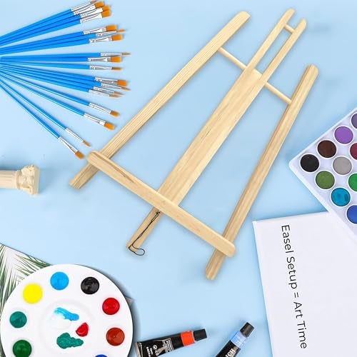Eduway 24 Inch Wooden Easel Tripod Stand for Sketch Accessories/Natural Craft/Art/Painting/Mini Canvas/Business Card/Display Pack of 1 - Image 4