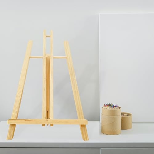 Eduway 24 Inch Wooden Easel Tripod Stand for Sketch Accessories/Natural Craft/Art/Painting/Mini Canvas/Business Card/Display Pack of 1 - Image 5