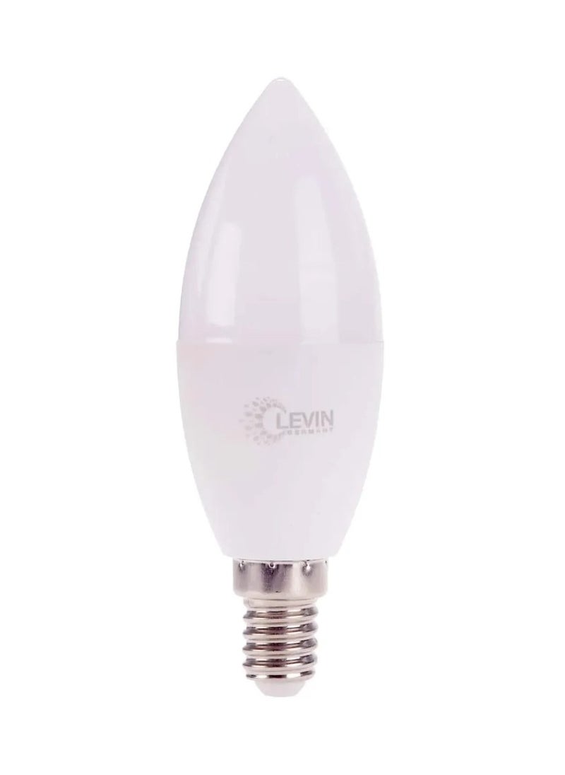 Levin Germany Levin E14 LED C37 Candle Lamp 6W 6500K Warm White 175-265V IP20 220° Ø38 x L110, Flicker Free Non-Dimmable, Frosted Finish, Suitable for Residential & Commercial Application as a Decorative Lighting.  - Image 2