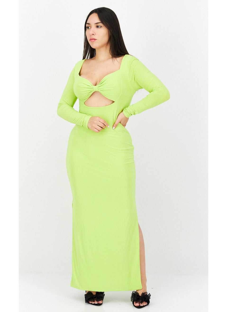 I SAW IT FIRST - Women Plain Maxi Dress, Mint Green - Image 1