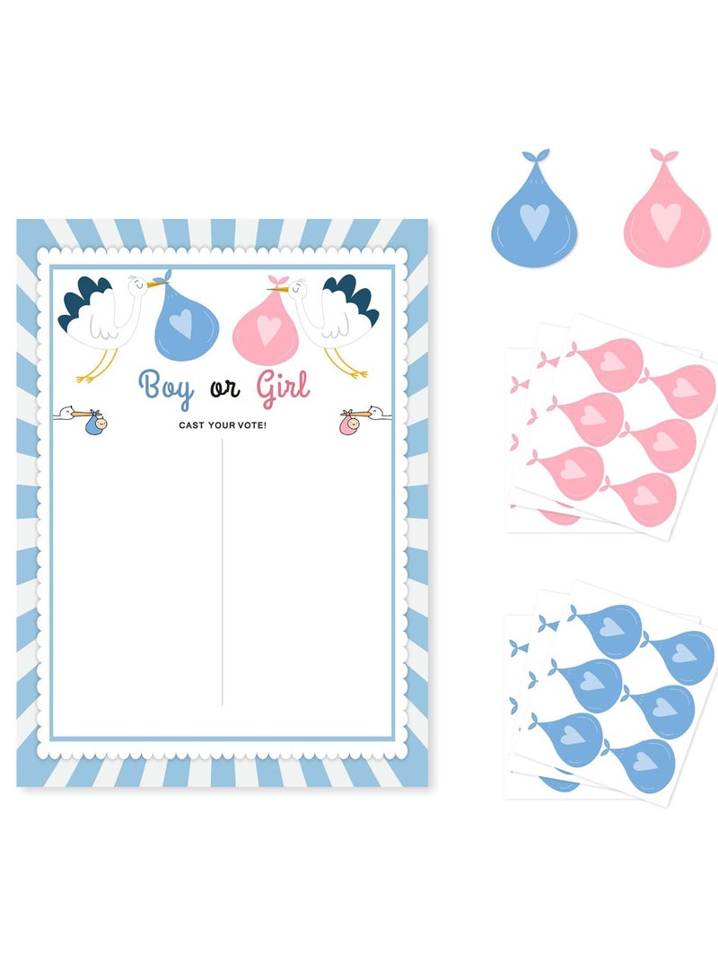 KASTWAVE Baby Gender Reveal Board, Party Supplies Kit with Decorations Games with 36 PCS Pink Blue Stickers, Gender Reveal Voting Poster Board, Chalkboard Design Party Games Supplies Kit - Image 3