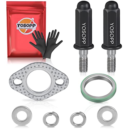 YOSOPP GY6 Exhaust Bolt Nuts Gasket for Scooters ATVs GMB139 Engine Moped Quad 4 Wheeler Dune Buggy Go Karts Taotao Sunl Coolster Jonway Roketa Sandrail 50cc 70cc 90cc 110cc 125cc 150cc Black - Image 1