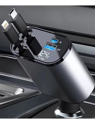 Retractable Car Charger, 4 in 1 Super Fast Charger Car Phone Charger,Retractable Cables (31.5 inch) and 2 USB Ports Car Charger Adapter for iPhone 15/14/13/12 Pro Max XR,iPad,Samsung,Pixel - pzsku/Z4511A96304F912EDEE84Z/45/_/1723262924/2091283f-3f46-4465-a23e-567d61a1c57d