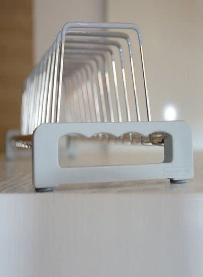 Ebco Products Stainless Steel Plate Rack - Elegant Holder Stand for Small Spaces, Portable - Image 3