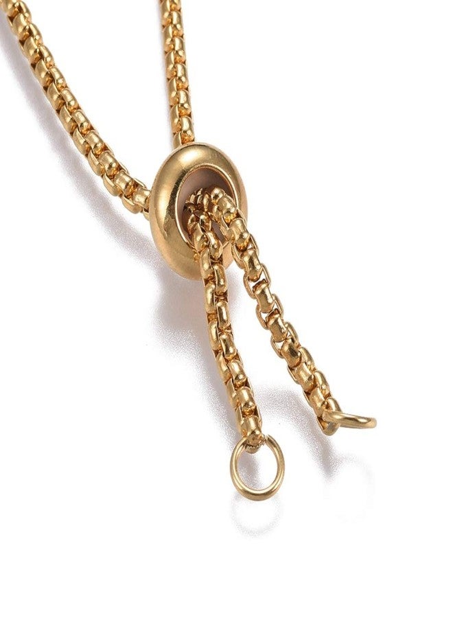 LZD Adjustable Stainless Steel Slider Bracelet Bolo Slider Bead Gold 9.5" 2.5mm A108 - Image 3