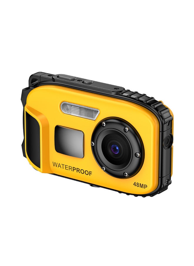 Generic Product Cross Mirror 48 Million HD Waterproof Sports Digital Camera Auto Focus Student CCD Underwater Camera-Body Color:W01 Yellow Standard  - Image 1