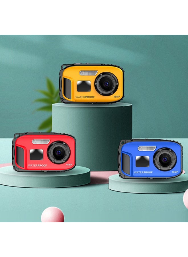 Generic Product Cross Mirror 48 Million HD Waterproof Sports Digital Camera Auto Focus Student CCD Underwater Camera-Body Color:W01 Yellow Standard  - Image 2
