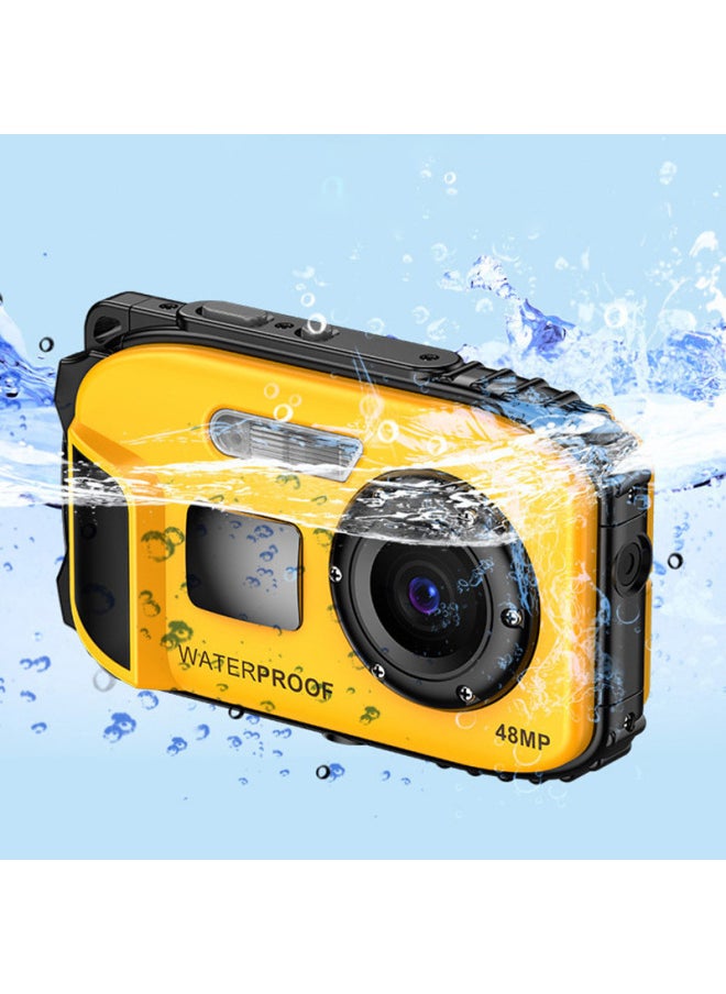 Generic Product Cross Mirror 48 Million HD Waterproof Sports Digital Camera Auto Focus Student CCD Underwater Camera-Body Color:W01 Yellow Standard  - Image 3