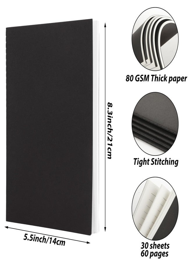 MIVIDE 50 Pack A5 Kraft Notebooks, Black Cover Journal Bulk Pack 8.3 x 5.5 inch Notebooks 60 Pages, Lined Travel Notebooks for Writing, Making Plans, School Office Supplies - Image 2