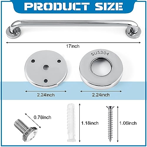 Tatuo 4 Pack Showers Grab Bars for Bathtubs 304 Stainless Steel Bathroom Safety Handrails Anti Slip Handles Grab Bars for Elderly Senior Pregnant Silver16 Inch - Image 3