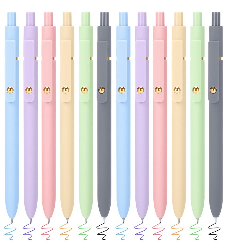 FIOVER Colored Pens, 12 Pack Colorful Gel Pens, Quick-Dry 0.7mm Medium Point for Journaling, Note Taking, Doodling, Aesthetic Office School Supplies, Gifts for Women Men(12PCS Multiple Colors) - Image 1