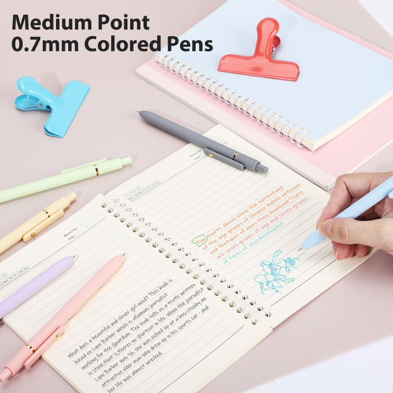 FIOVER Colored Pens, 12 Pack Colorful Gel Pens, Quick-Dry 0.7mm Medium Point for Journaling, Note Taking, Doodling, Aesthetic Office School Supplies, Gifts for Women Men(12PCS Multiple Colors) - Image 3