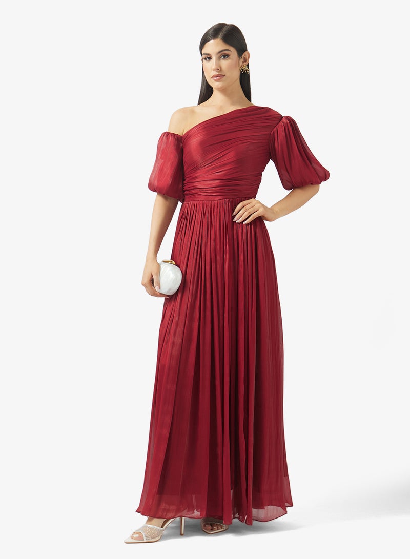 نمشي x فستان بكتف واحد مطوي - Image 4