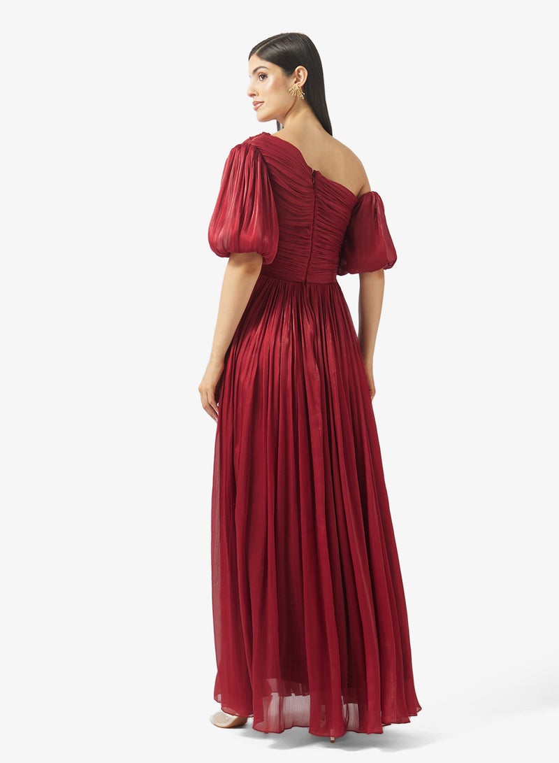 نمشي x فستان بكتف واحد مطوي - Image 2