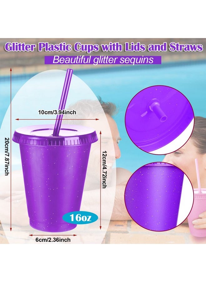 Sieral Sieral Cups with Straws and Lids Kids Tumbler with Straw Reusable Water Bottle Iced Coffee Travel Mug Cup Adults Plastic Cups for Parties 16 oz(Cute Colors, 15 Pack)  - Image 4