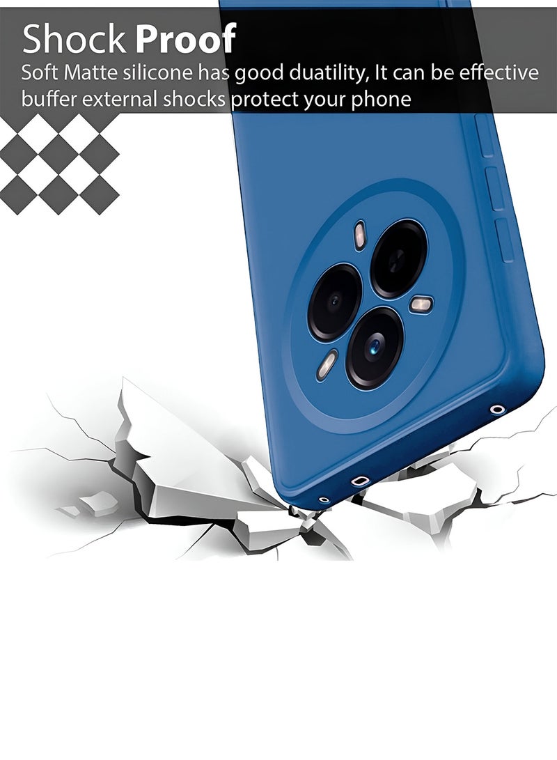 Wtech Realme 14 Pro+ / Plus 5G 2025 Premium Soft Liquid Silicone Case Cover (MCRPSN) - Navy Blue - Image 4